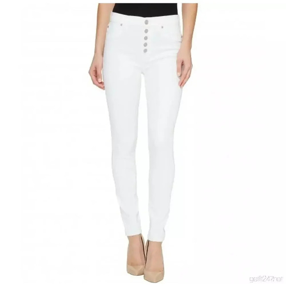 Hudson Ciara High Rise Super Skinny Exposed Button Ankle Jean Size 31 MSRP $185 - Picture 1 of 12